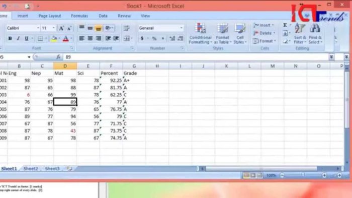 Contoh soal praktek excel