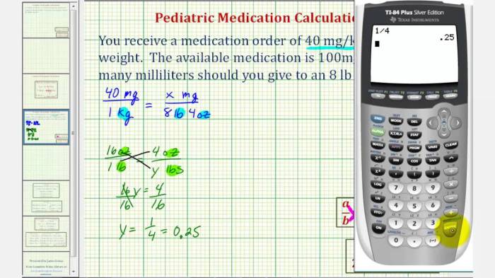 Calculation dosage pediatric