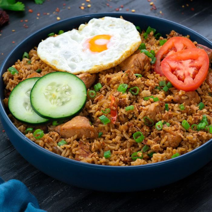 Rice fried indonesian lamb nasi goreng kambing