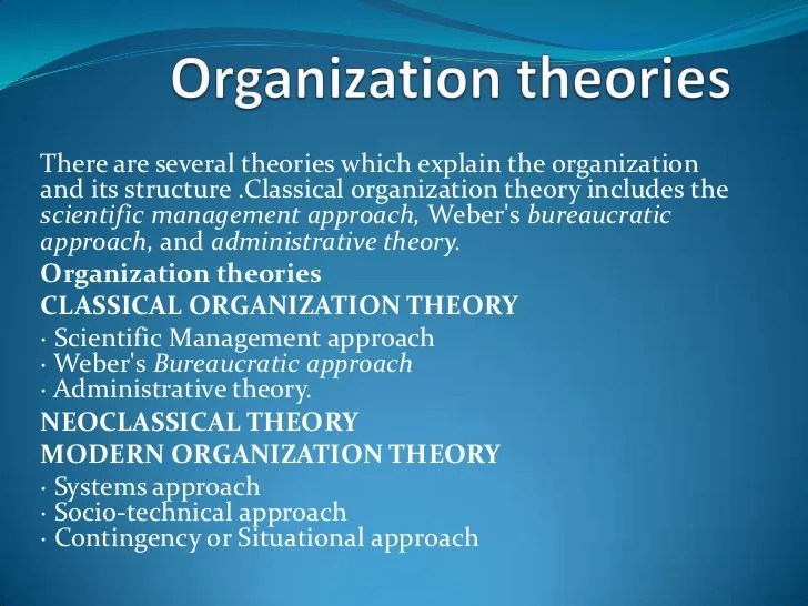 Organization theory origins