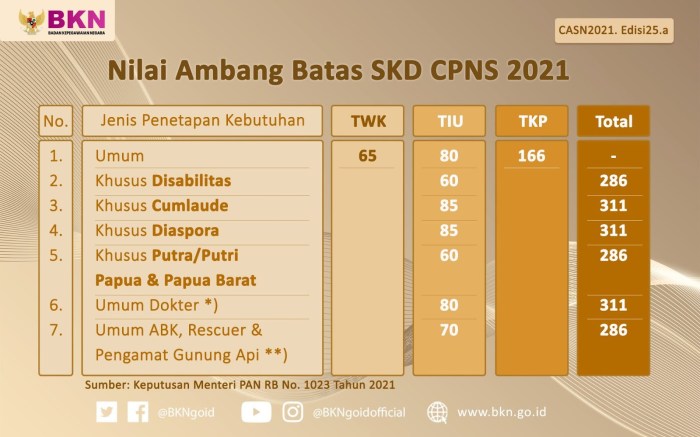 Cara menghitung passing grade cpns