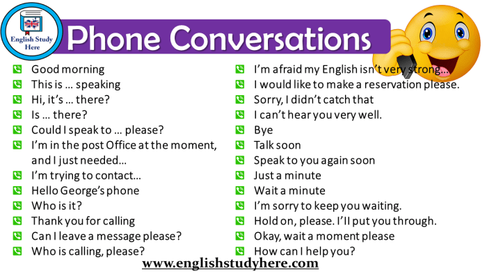 Telephone conversations examples