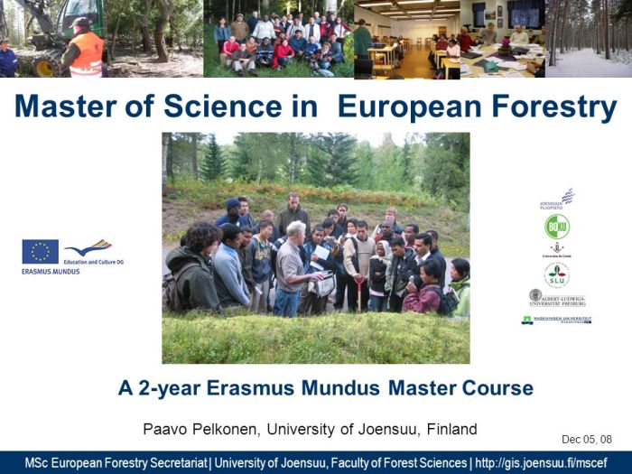 Erasmus european forestry msc ef s2 1