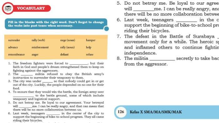 Jawaban bahasa inggris kelas 10 halaman 126