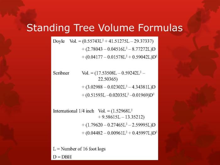 Volume tree determination standing doyle tables formula ppt powerpoint presentation basically except government everyone used slideserve