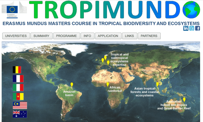 Erasmus joint master degree in tropical biodiversity and ecosystems tropmun s2 1