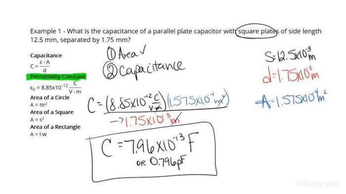 Capacitance capacitor calculating