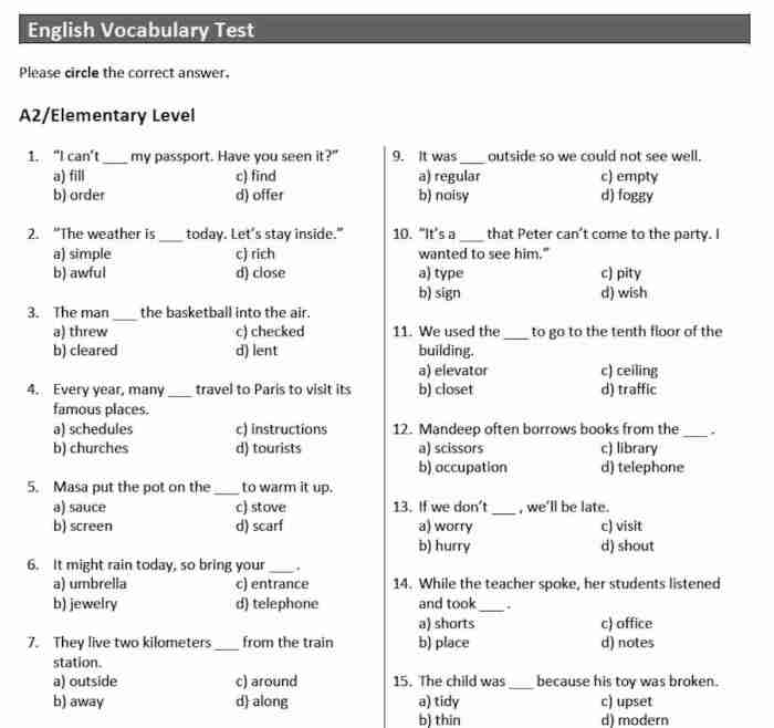 Soal kosakata bahasa inggris