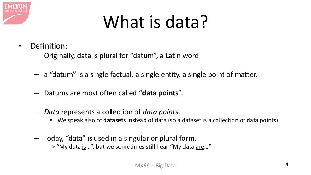 Data dalam bahasa inggris