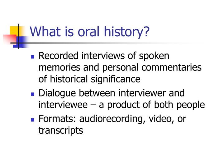 Historical oral spoken