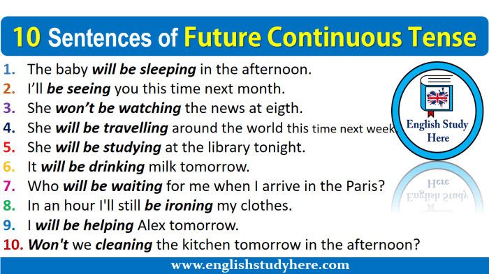 Contoh soal future continuous tense