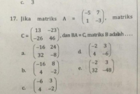 Contoh soal cerita matriks dan jawabannya kelas 11