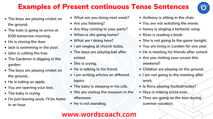 Contoh soal present continuous tense pilihan ganda dan jawabannya