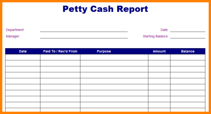 Contoh laporan petty cash harian