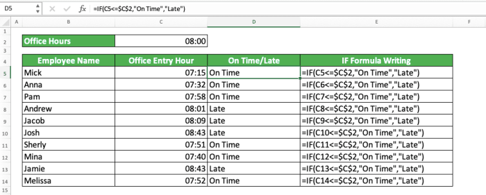 Contoh soal excel if