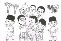 Contoh belajar mewarnai untuk anak tema upin ipin