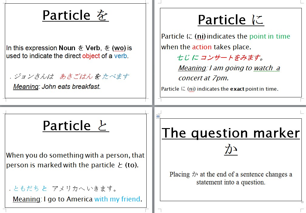 Contoh soal partikel bahasa jepang