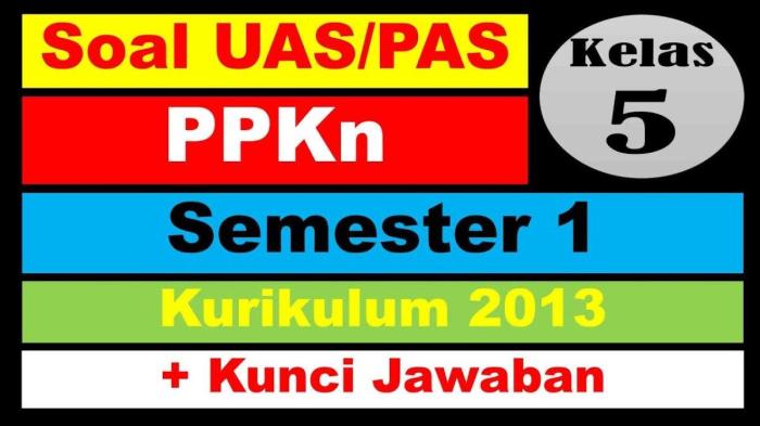 Contoh soal uts pkn kelas 5 semester 2