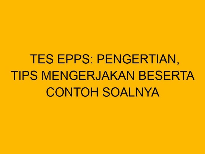 Contoh soal epps